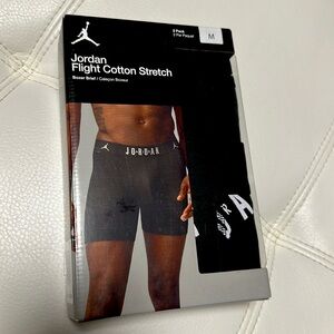 Jordan Black Boxer Briefs with Stretch Cotton Fabric and Jumpman Logo| 2…